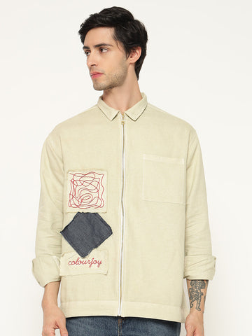 Casual Slim Fit Embroidered Winter Wear Oversized Jacket By Rebelaw