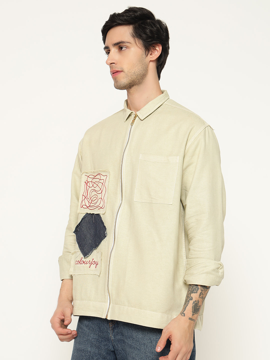 Casual Slim Fit Embroidered Winter Wear Oversized Jacket By Rebelaw